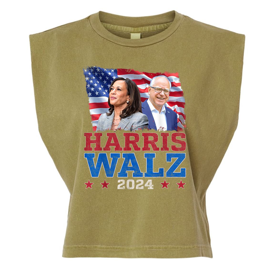 Harris Walz President Election 2024 Kamala Harris Tim Walz Garment-Dyed Women's Muscle Tee