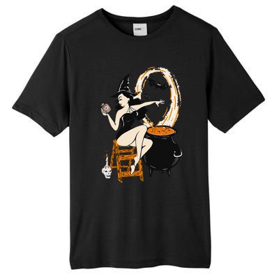 Halloween Witch Pin Up Vintage Retro Tall Fusion ChromaSoft Performance T-Shirt