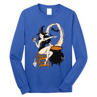 Halloween Witch Pin Up Vintage Retro Long Sleeve Shirt