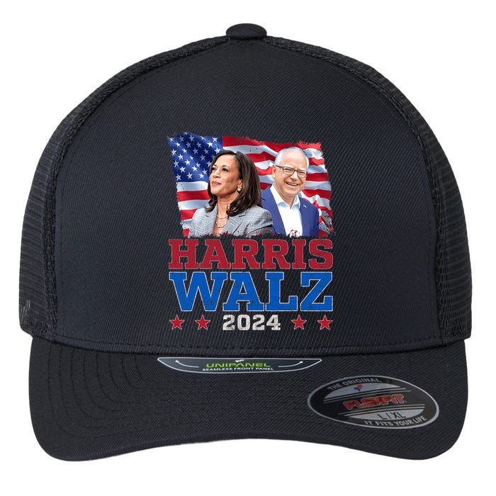 Harris Walz President Election 2024 Kamala Harris Tim Walz Flexfit Unipanel Trucker Cap