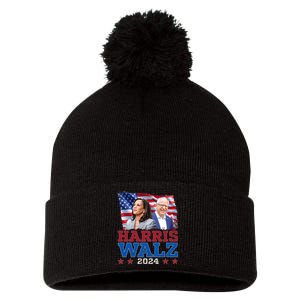 Harris Walz President Election 2024 Kamala Harris Tim Walz Pom Pom 12in Knit Beanie