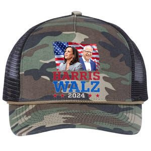 Harris Walz President Election 2024 Kamala Harris Tim Walz Retro Rope Trucker Hat Cap