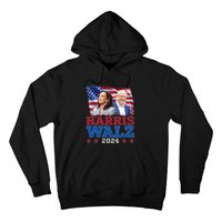 Harris Walz President Election 2024 Kamala Harris Tim Walz America Flag Design Hoodie