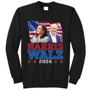 Harris Walz President Election 2024 Kamala Harris Tim Walz America Flag Design Sweatshirt