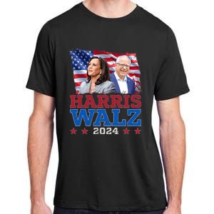 Harris Walz President Election 2024 Kamala Harris Tim Walz America Flag Design Adult ChromaSoft Performance T-Shirt