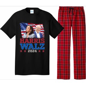 Harris Walz President Election 2024 Kamala Harris Tim Walz America Flag Design Pajama Set