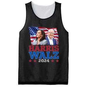 Harris Walz President Election 2024 Kamala Harris Tim Walz America Flag Design Mesh Reversible Basketball Jersey Tank