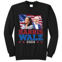 Harris Walz President Election 2024 Kamala Harris Tim Walz America Flag Design Tall Sweatshirt