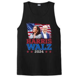 Harris Walz President Election 2024 Kamala Harris Tim Walz America Flag Design PosiCharge Competitor Tank