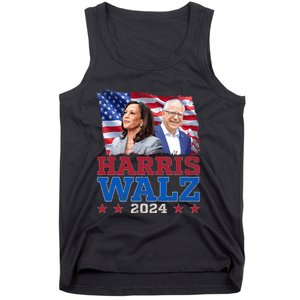 Harris Walz President Election 2024 Kamala Harris Tim Walz America Flag Design Tank Top