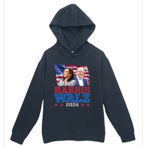 Harris Walz President Election 2024 Kamala Harris Tim Walz America Flag Design Urban Pullover Hoodie