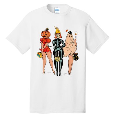 Halloween Witch Pin Up Retro Vintage Pumpkin Tall T-Shirt