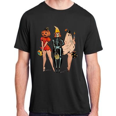 Halloween Witch Pin Up Retro Vintage Pumpkin Adult ChromaSoft Performance T-Shirt