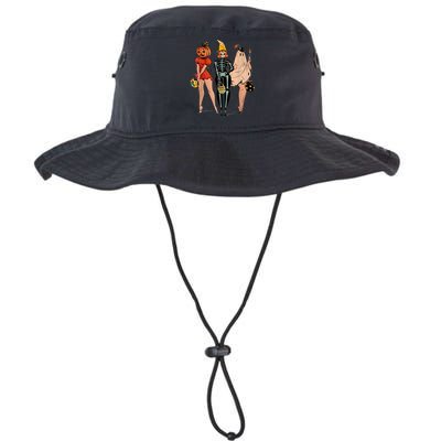 Halloween Witch Pin Up Retro Vintage Pumpkin Legacy Cool Fit Booney Bucket Hat