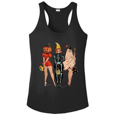 Halloween Witch Pin Up Retro Vintage Pumpkin Ladies PosiCharge Competitor Racerback Tank