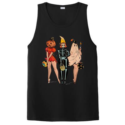 Halloween Witch Pin Up Retro Vintage Pumpkin PosiCharge Competitor Tank