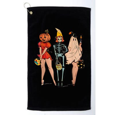 Halloween Witch Pin Up Retro Vintage Pumpkin Platinum Collection Golf Towel