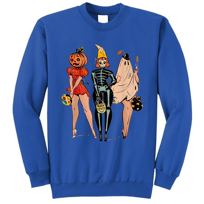 Halloween Witch Pin Up Retro Vintage Pumpkin Sweatshirt