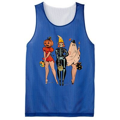 Halloween Witch Pin Up Retro Vintage Pumpkin Mesh Reversible Basketball Jersey Tank