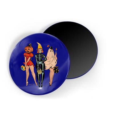 Halloween Witch Pin Up Retro Vintage Pumpkin Magnet