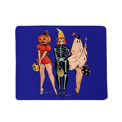 Halloween Witch Pin Up Retro Vintage Pumpkin Mousepad