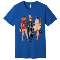 Halloween Witch Pin Up Retro Vintage Pumpkin Premium T-Shirt