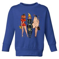 Halloween Witch Pin Up Retro Vintage Pumpkin Toddler Sweatshirt