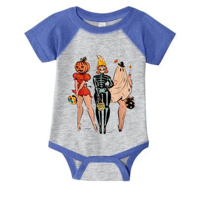 Halloween Witch Pin Up Retro Vintage Pumpkin Infant Baby Jersey Bodysuit