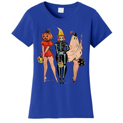 Halloween Witch Pin Up Retro Vintage Pumpkin Women's T-Shirt