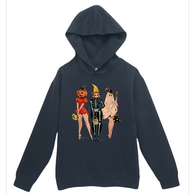 Halloween Witch Pin Up Retro Vintage Pumpkin Urban Pullover Hoodie