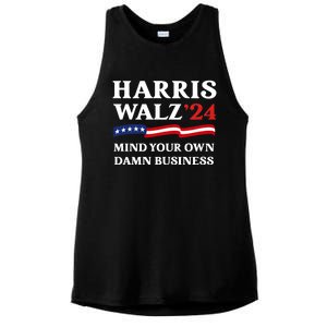 Harris Waltz President Election Patriotic 2024 Mind Your Own Damn Business Funny Ladies PosiCharge Tri-Blend Wicking Tank