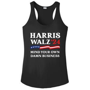 Harris Waltz President Election Patriotic 2024 Mind Your Own Damn Business Funny Ladies PosiCharge Competitor Racerback Tank