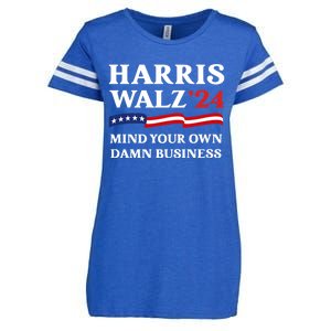 Harris Waltz President Election Patriotic 2024 Mind Your Own Damn Business Funny Enza Ladies Jersey Football T-Shirt