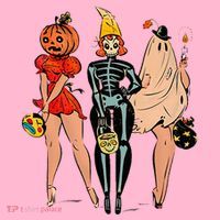H.A.L.L.O.W.E.En Witch Pin Up Vintage Pumpkin Women Women's T-Shirt