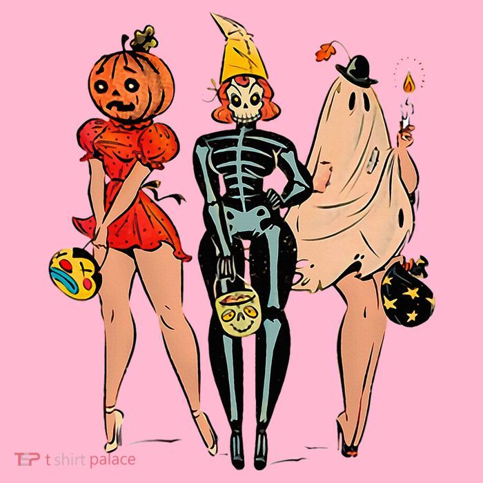 H.A.L.L.O.W.E.En Witch Pin Up Vintage Pumpkin Women Women's T-Shirt
