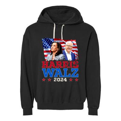 Harris Walz President Election 2024 Kamala Harris Tim Walz Garment-Dyed Fleece Hoodie