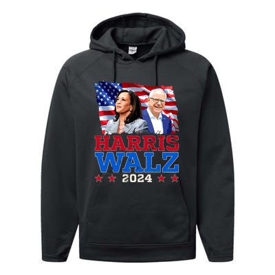 Harris Walz President Election 2024 Kamala Harris Tim Walz Performance Fleece Hoodie