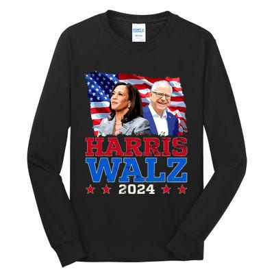 Harris Walz President Election 2024 Kamala Harris Tim Walz Tall Long Sleeve T-Shirt