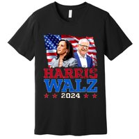 Harris Walz President Election 2024 Kamala Harris Tim Walz Premium T-Shirt