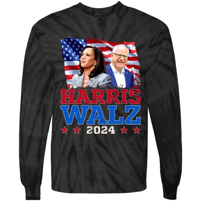 Harris Walz President Election 2024 Kamala Harris Tim Walz Tie-Dye Long Sleeve Shirt