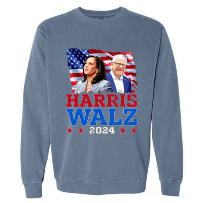 Harris Walz President Election 2024 Kamala Harris Tim Walz Garment-Dyed Sweatshirt