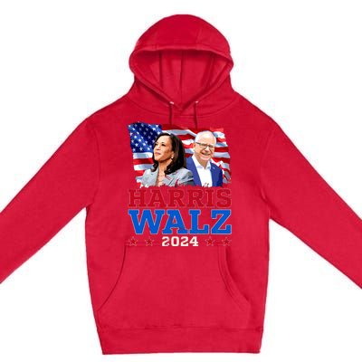 Harris Walz President Election 2024 Kamala Harris Tim Walz Premium Pullover Hoodie