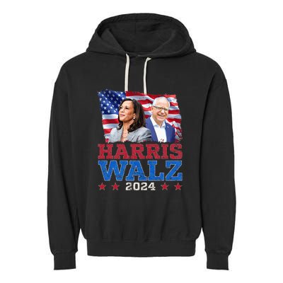 Harris Walz President Election 2024 Kamala Garment-Dyed Fleece Hoodie