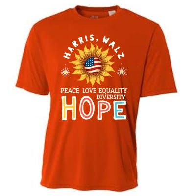 Harris Walz Peace Love Equality Diversity Hope Sunflower Gift Cooling Performance Crew T-Shirt