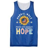 Harris Walz Peace Love Equality Diversity Hope Sunflower Gift Mesh Reversible Basketball Jersey Tank