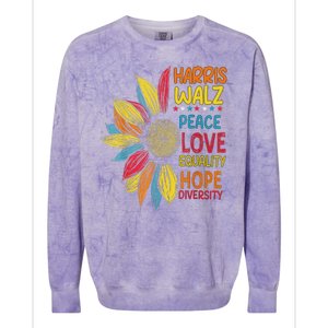 Harris Waltz Peace Love Equality Hope Diversity Colorblast Crewneck Sweatshirt