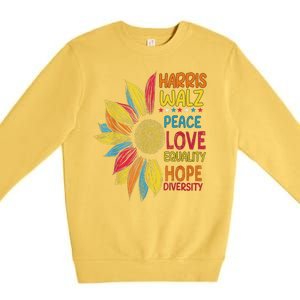 Harris Waltz Peace Love Equality Hope Diversity Premium Crewneck Sweatshirt