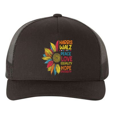 Harris Waltz Peace Love Equality Hope Diversity Yupoong Adult 5-Panel Trucker Hat