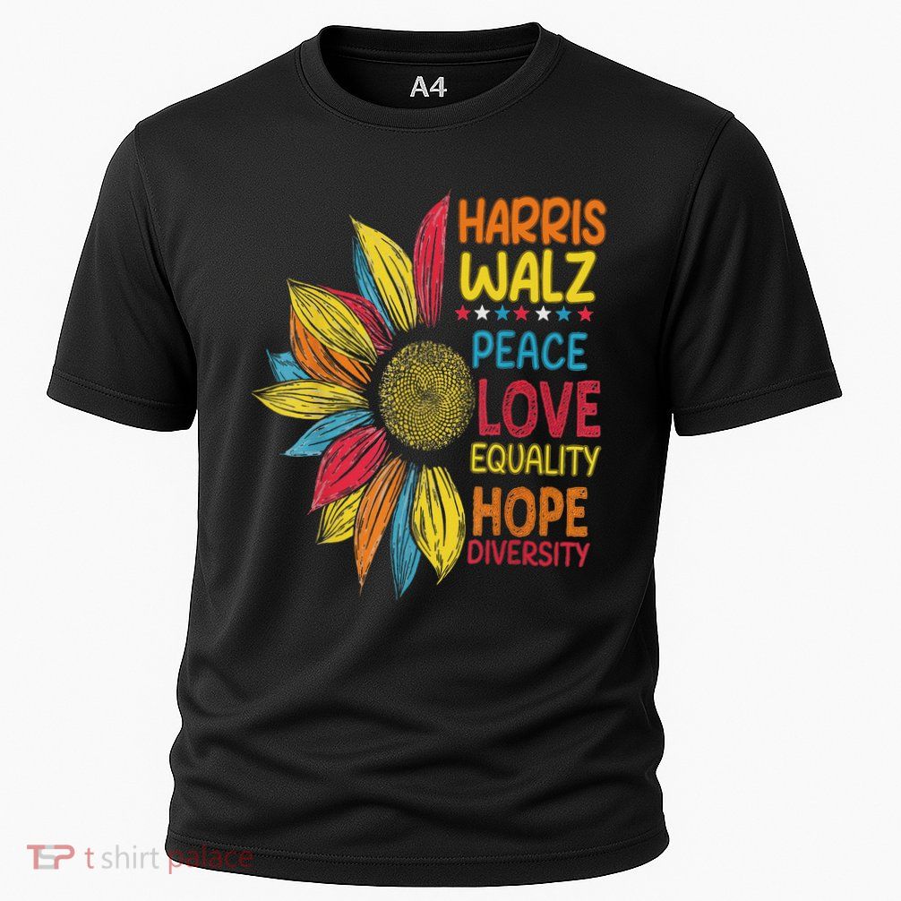 Harris Waltz Peace Love Equality Hope Diversity Cooling Performance Crew T-Shirt