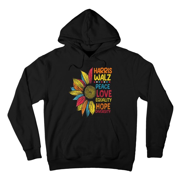 Harris Waltz Peace Love Equality Hope Diversity Hoodie